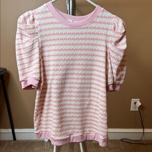 Ces Femme Pink and White Striped Top